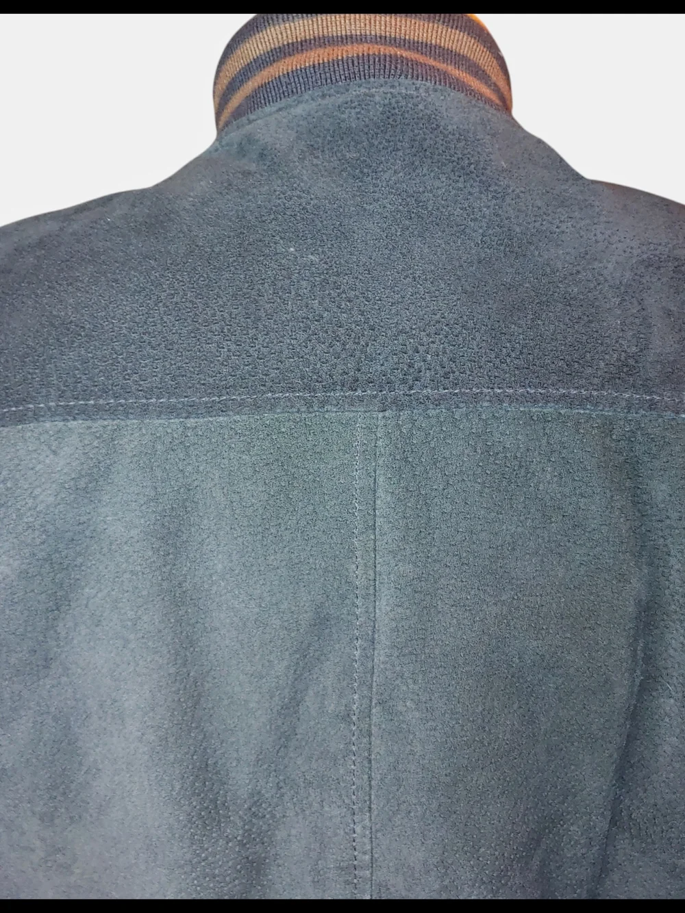 Men's Two-Tone Suede Bomber Jacket - Black & Brown
